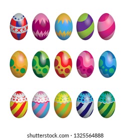 Easter egg colorful set vector illustration