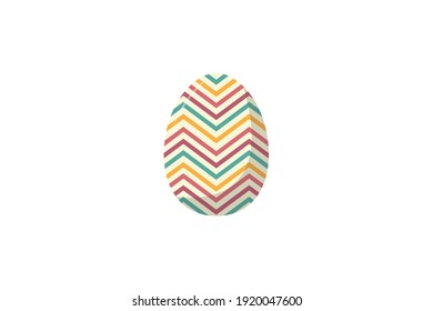 Easter Egg Colorful Zigzag Vector Icon
