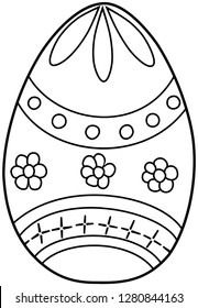 Easter egg. Coloring book for kids. Hand drawn vector illustration.