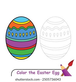 Easter Egg coloring book for kids. kids coloring page. Easter egg vector illustration. for coloring, print, game, design
