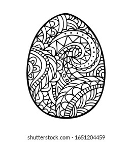 Easter egg coloring book with waves pattern. Vector illustration. 