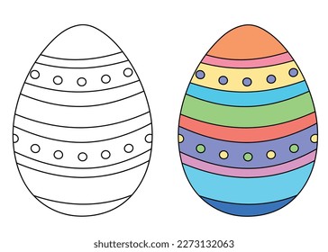 Easter egg coloring page for children.