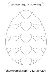 Easter egg coloring page for kids. Educational game for preschool and kindergarten. Coloring activity	