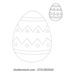 Huevo de Pascua para colorear página para la actividad de los niños, jardín de infantes y preescolar. Trazo y color Huevo de Pascua, Vector. Página para colorear del huevo de Pascua para la actividad de Pascua imprimible. 