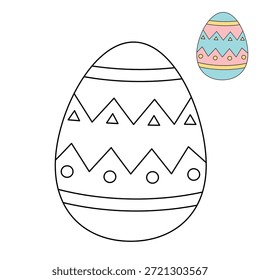 Huevo de Pascua para colorear página para la actividad de los niños, jardín de infantes y preescolar. Trazo y color Huevo de Pascua, Vector. Página para colorear del huevo de Pascua para la actividad de Pascua imprimible. 