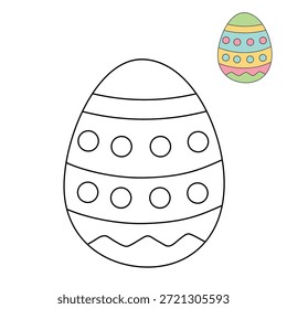 Ostereier Malvorlage für Kinderaktivitäten, Kindergarten und Vorschule. Spur und Farbe Osterei, Vektor. Malvorlage des Ostereiers für Osteraktivitäten druckbar. 