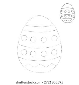 Huevo de Pascua para colorear página para la actividad de los niños, jardín de infantes y preescolar. Trazo y color Huevo de Pascua, Vector. Página para colorear del huevo de Pascua para la actividad de Pascua imprimible. 