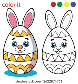 Conjunto de páginas de colorir ovos de Páscoa com listras, bolinhas e doces | Spring Holiday Outline Design em cores pastel