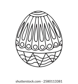 Easter Egg Coloring Page For Vector Illustration