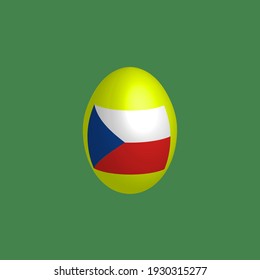 Huevo de Pascua con los colores de la bandera checa. Bandera de la República Checa. Huevo de pollo de Pascua. Religión y cultura cristiana. Fiesta cristiana. Fiesta religiosa.