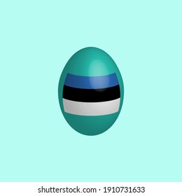 Easter egg in the colors of the Estonian flag. Estonia flag. Easter chicken egg. Christian religion and culture. Christian cross. Estonian symbol. Religious holiday. Holidays in Estonia.