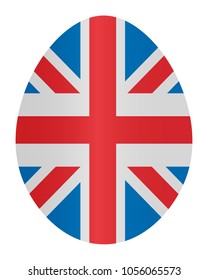 Easter egg with colors of the Great Britain flag