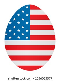 Easter egg with colors of the USA flag