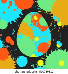 Easter egg concept illustration abstract spring color paint splashes mosaic background vector