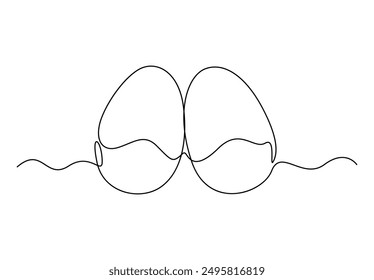 Easter Egg continuous one line drawing vector illustration