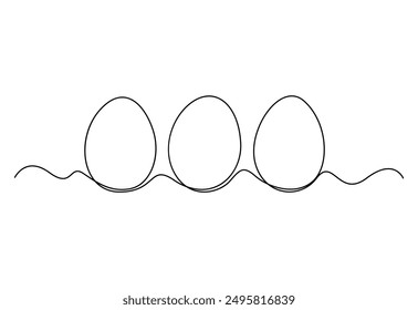 Easter Egg continuous one line drawing vector illustration