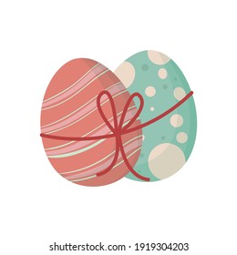 Icono plano de la pareja de huevos de Pascua