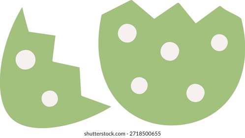 Easter egg cracked in half clip art.
Cute Easter egg shell broken flat vector illustration Isolated.
Hatched egg.
Transparent background.