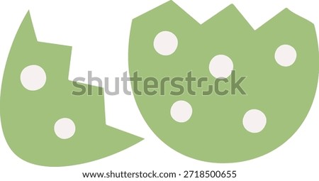 Easter egg cracked in half clip art.
Cute Easter egg shell broken flat vector illustration Isolated.
Hatched egg.
Transparent background.
