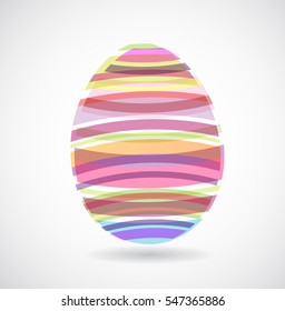 Easter egg created from colorful stripes.