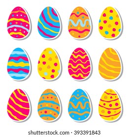 Easter Egg Creative Icon, Logo, Template, Pictogram Set. Hand Drawn Cute Eggshell Collection. 