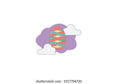 Easter Egg Cross Color Cloud Icon