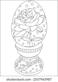 Easter egg crystal ball coloring page vector