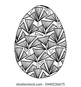 Easter egg crystal hand drawn geometry elements. Vector illustrations for card or invitations, coloring book for kids and adult
