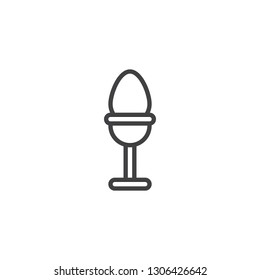 Easter egg cup line icon. linear style sign for mobile concept and web design. Egg On Stand outline vector icon. Symbol, logo illustration. Pixel perfect vector graphics