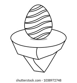 easter egg  with curved lines design 