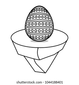 easter egg with curved lines design