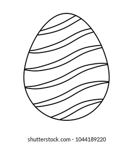easter egg  with  curved  lines   design 