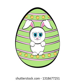 Easter egg with a cute bunny cartoon. Vector illustration design
