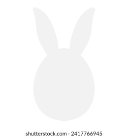 Easter egg with cute cartoon bunny, rabbit, hare ears illustration. Hand drawn style flat design, isolated vector. Holiday clip art, seasonal card, banner poster, element