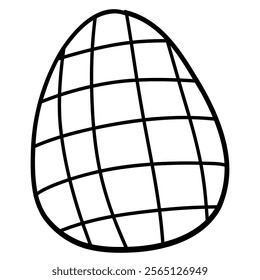 Easter egg cute cartoon outline for kids coloring books 