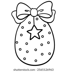 Easter egg cute cartoon outline for kids coloring books 
