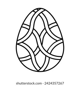 Easter egg. Cute doodle decorative egg. Vector linear illustration.