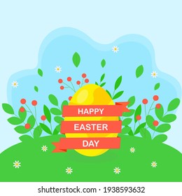 An easter egg. Cute flat illustration.