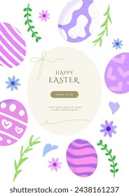 Easter Egg Cute Illustration for greeting card