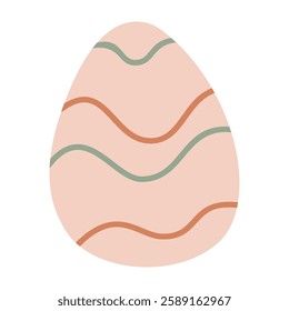 Easter Egg. Cute illustration, vector, color, simple. Cartoon, flat. Isolated, on white background