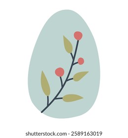 Easter Egg. Cute illustration, vector, color, simple. Cartoon, flat. Isolated, on white background