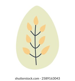 Easter Egg. Cute illustration, vector, color, simple. Cartoon, flat. Isolated, on white background