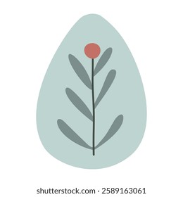 Easter Egg. Cute illustration, vector, color, simple. Cartoon, flat. Isolated, on white background