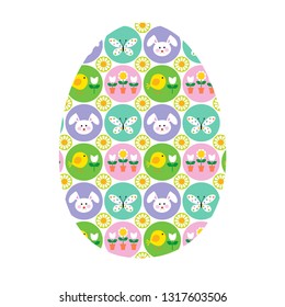 Easter egg with cute pattern