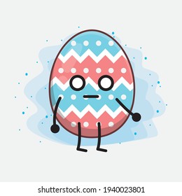 Easter Egg cute vector character in flat cartoon doodle style