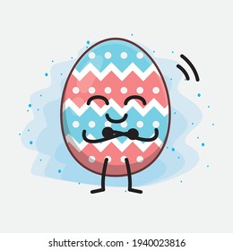 Easter Egg cute vector character in flat cartoon doodle style