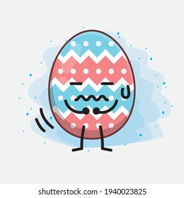 Easter Egg cute vector character in flat cartoon doodle style