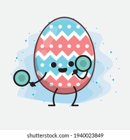 Easter Egg cute vector character in flat cartoon doodle style