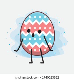 Easter Egg cute vector character in flat cartoon doodle style
