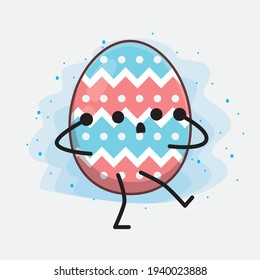 Easter Egg cute vector character in flat cartoon doodle style
